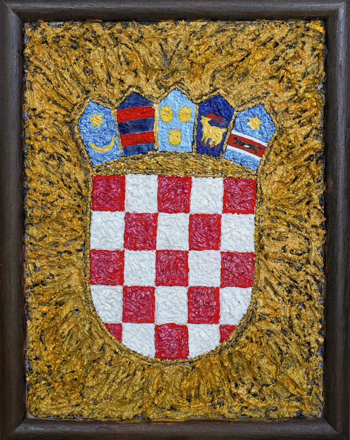 Hrvatski grb. Drveni okvir. Unikatni rad Nea