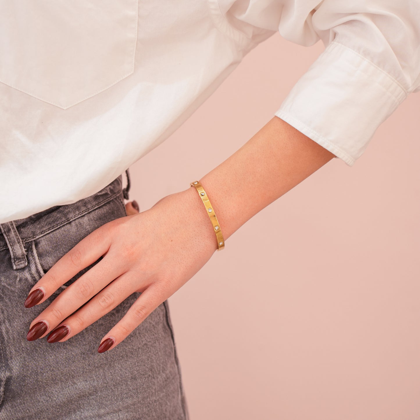 Narukvica Ring - zlatna - nehrđajući čelik