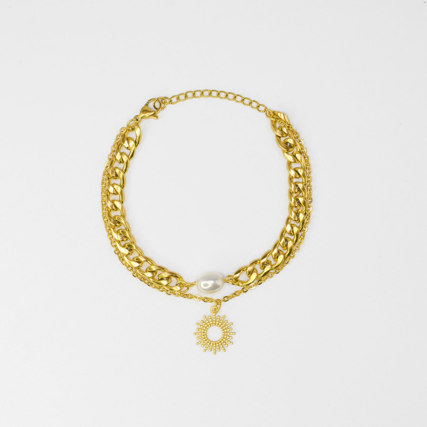 Narukvica - Doble Sol - pozlata - nehrđajući čelik