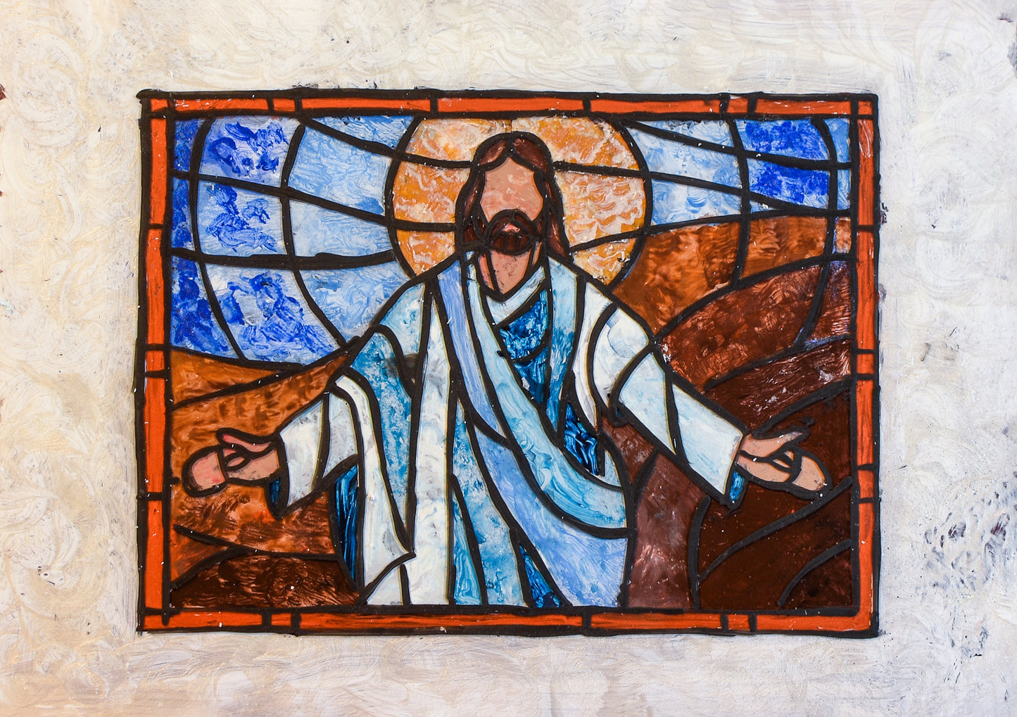 Uskrsli Isus - Boja na staklu