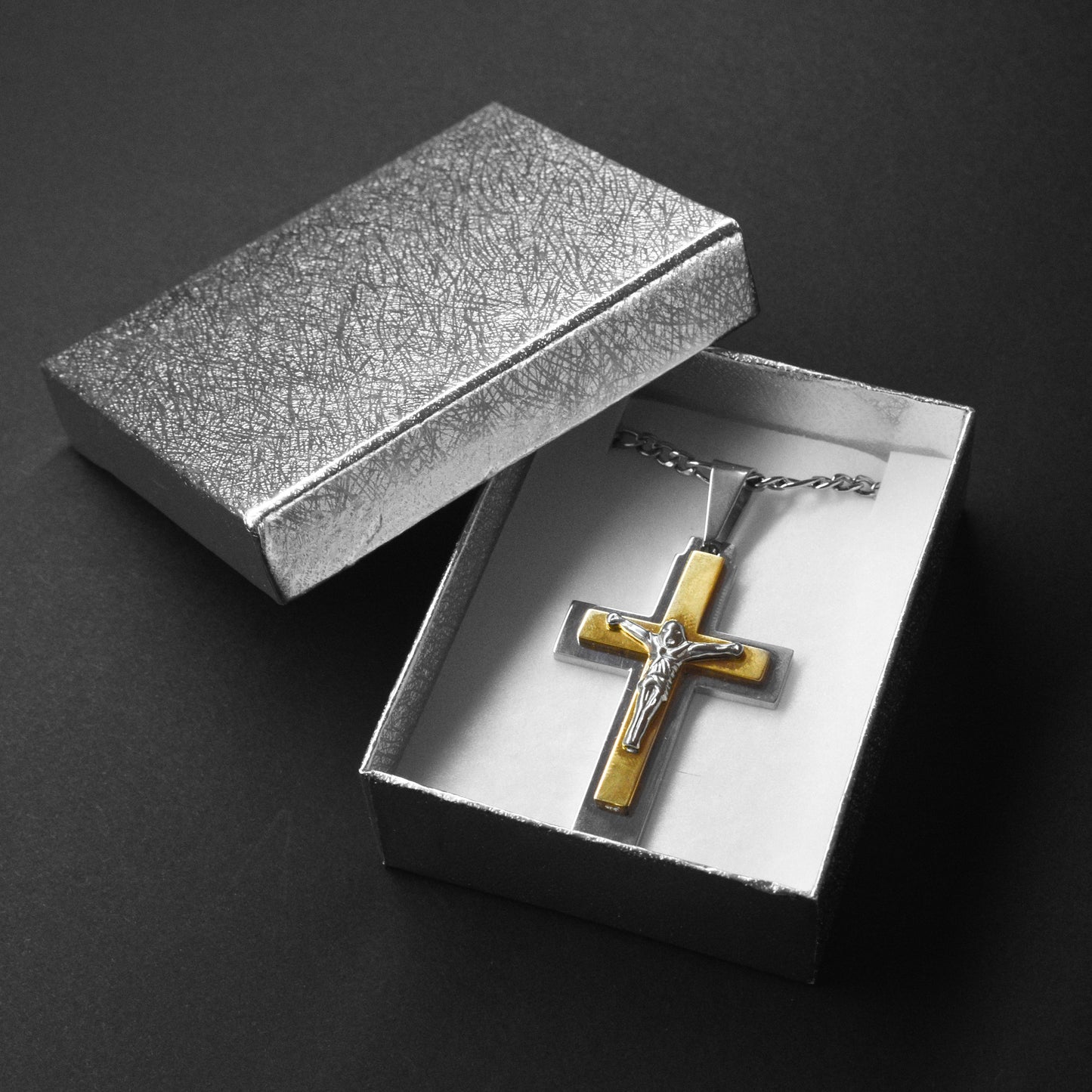 Muški lanac Golden cross - nehrđajući čelik