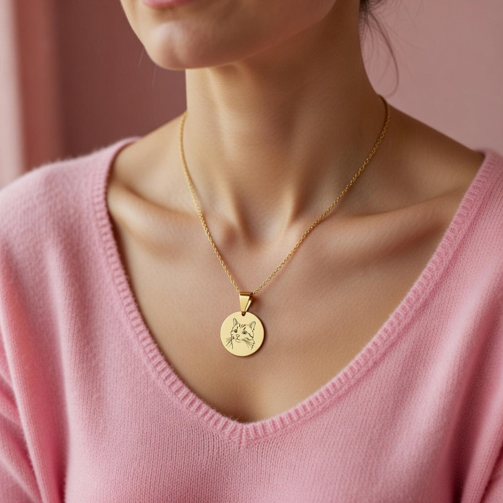 Ogrlica sa gravurom Vašeg ljubimca (psa/mačke) - srebrna/zlatna