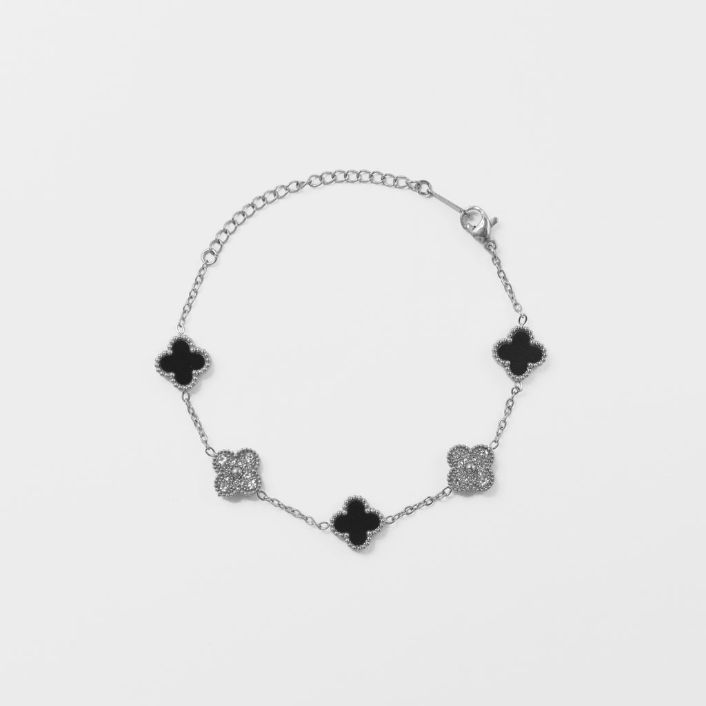 Narukvica Midnight Clover - srebrna/zlatna - nehrđajući čelik