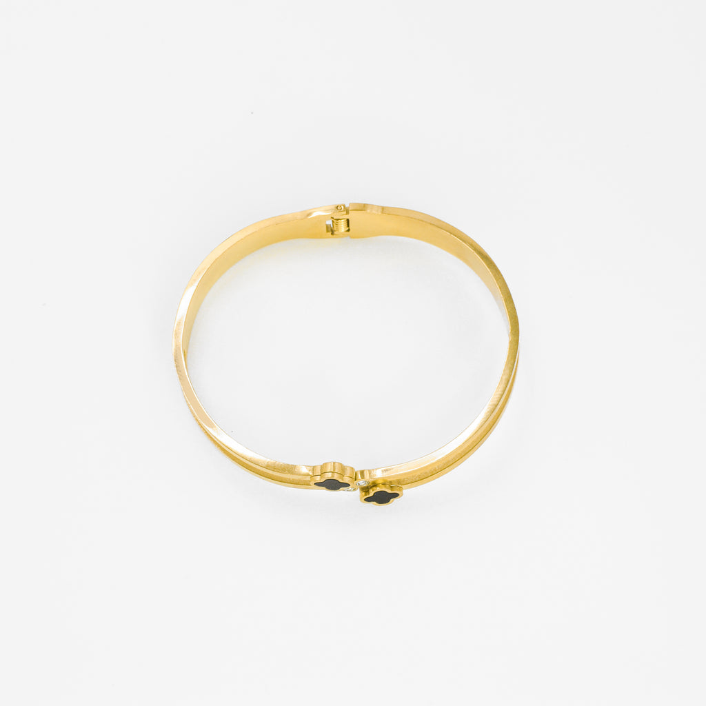 Narukvica - Gemini Clover - srebrna/zlatna - nehrđajući čelik