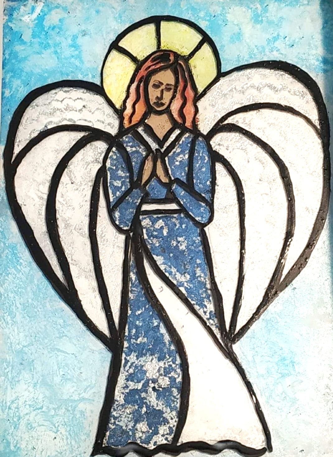 Anđeo na staklu. Unikatni rad Nea 117