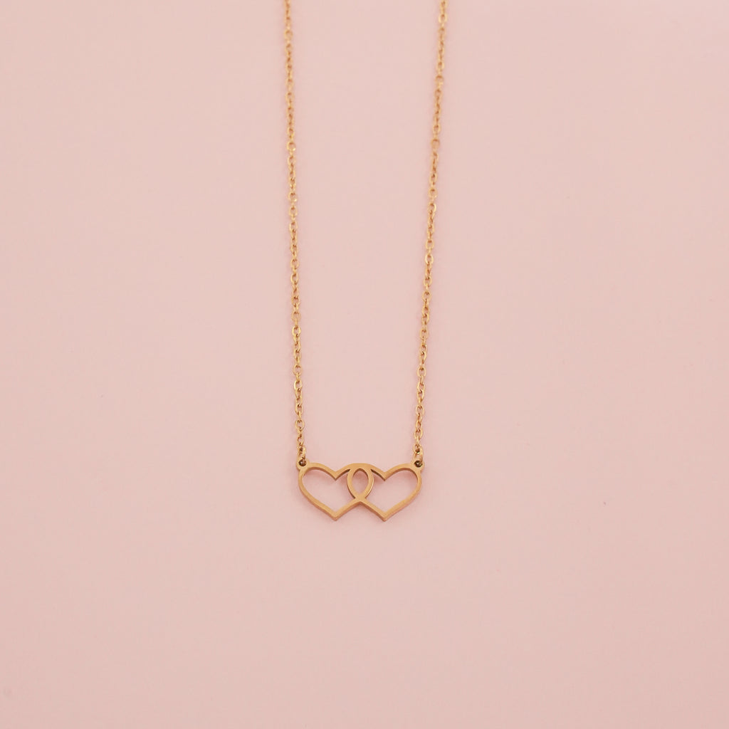 Čelična ogrlica dva srca - Nea 19