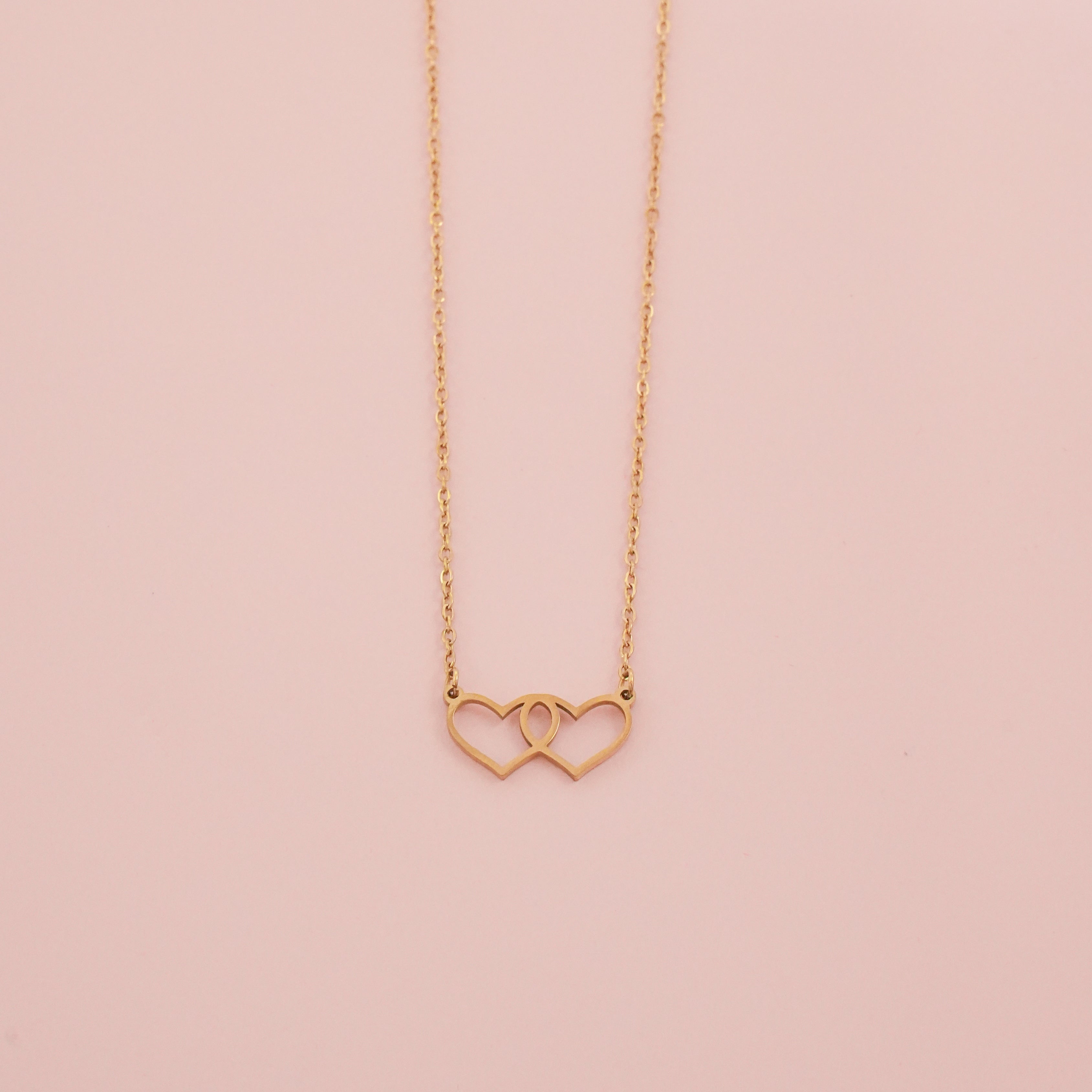 Čelična ogrlica dva srca - Nea 19