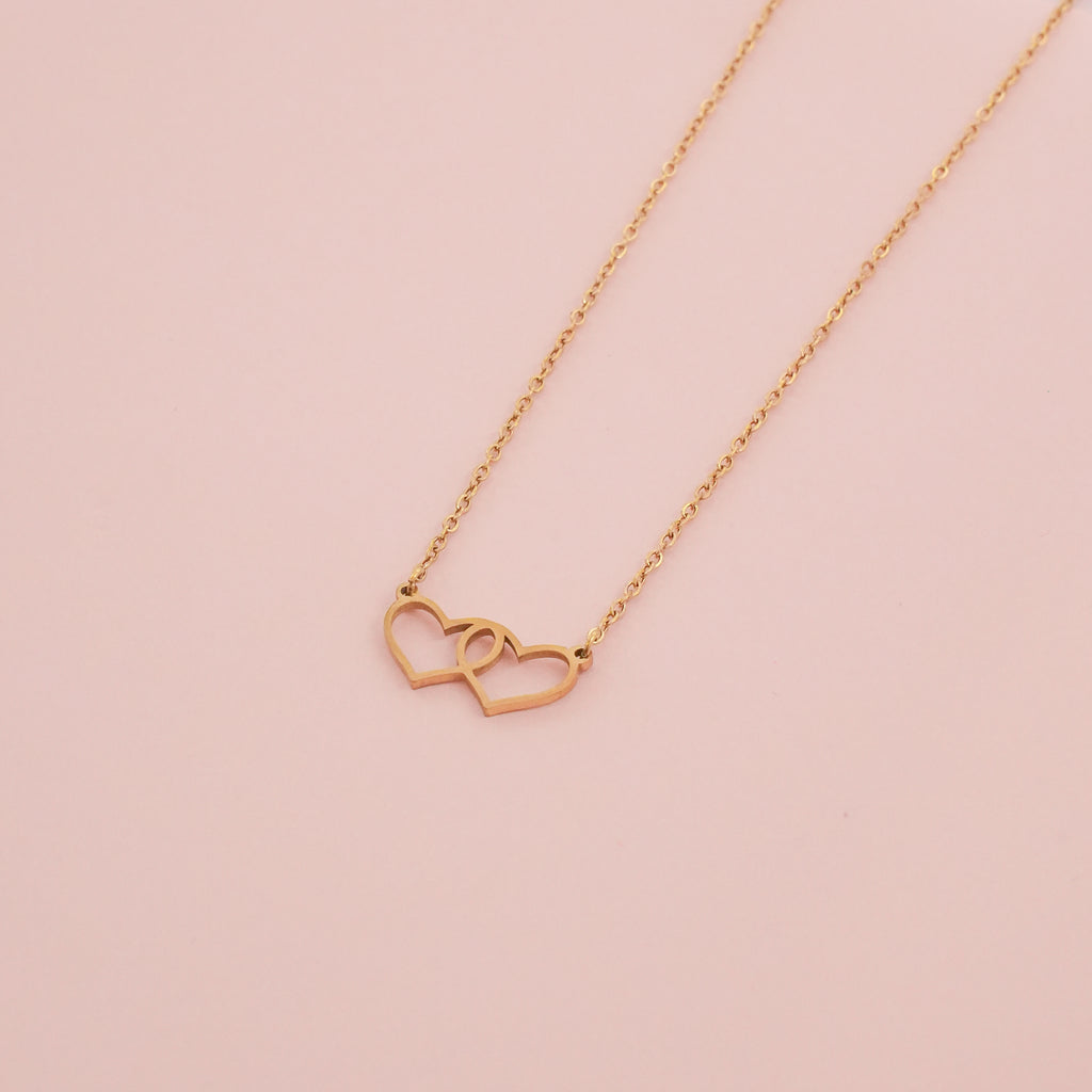 Čelična ogrlica dva srca - Nea 19