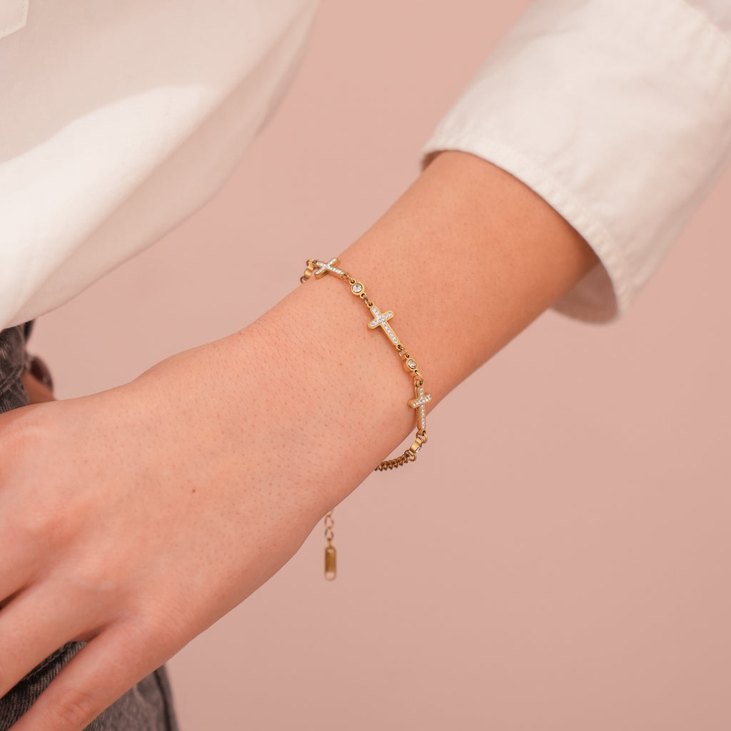 Narukvica - Divine Sparkle - srebrna/zlatna - nehrđajući čelik