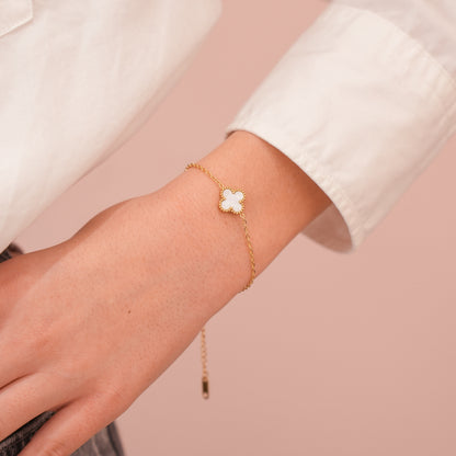 Narukvica Amour Perlé - srebrna/zlatna - nehrđajući čelik