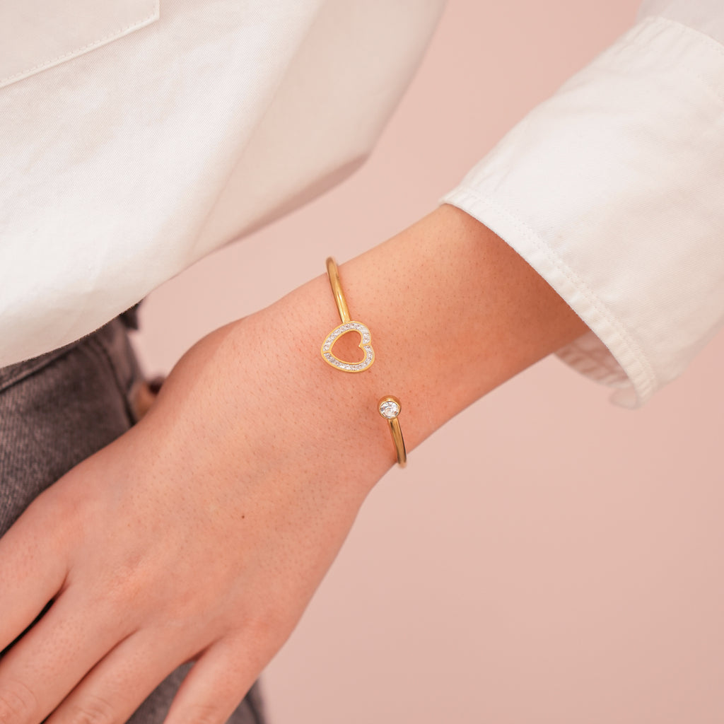 Narukvica Heart - pozlata - nehrđajući čelik