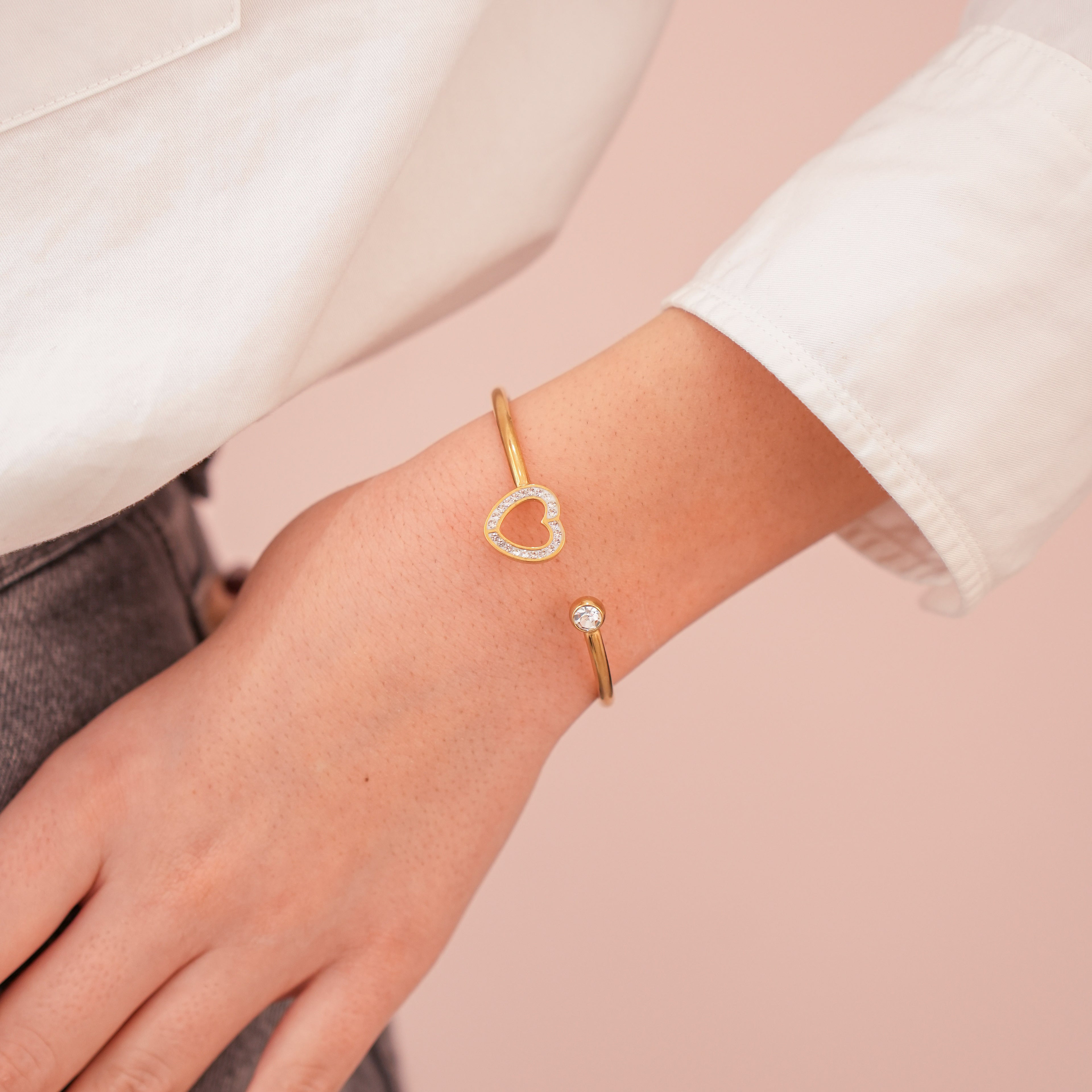 Narukvica Heart - pozlata - nehrđajući čelik