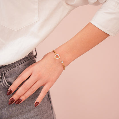 Narukvica Heart - pozlata - nehrđajući čelik