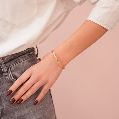 Narukvica - Love Sparkle - srebrna/zlatna - nehrđajući čelik