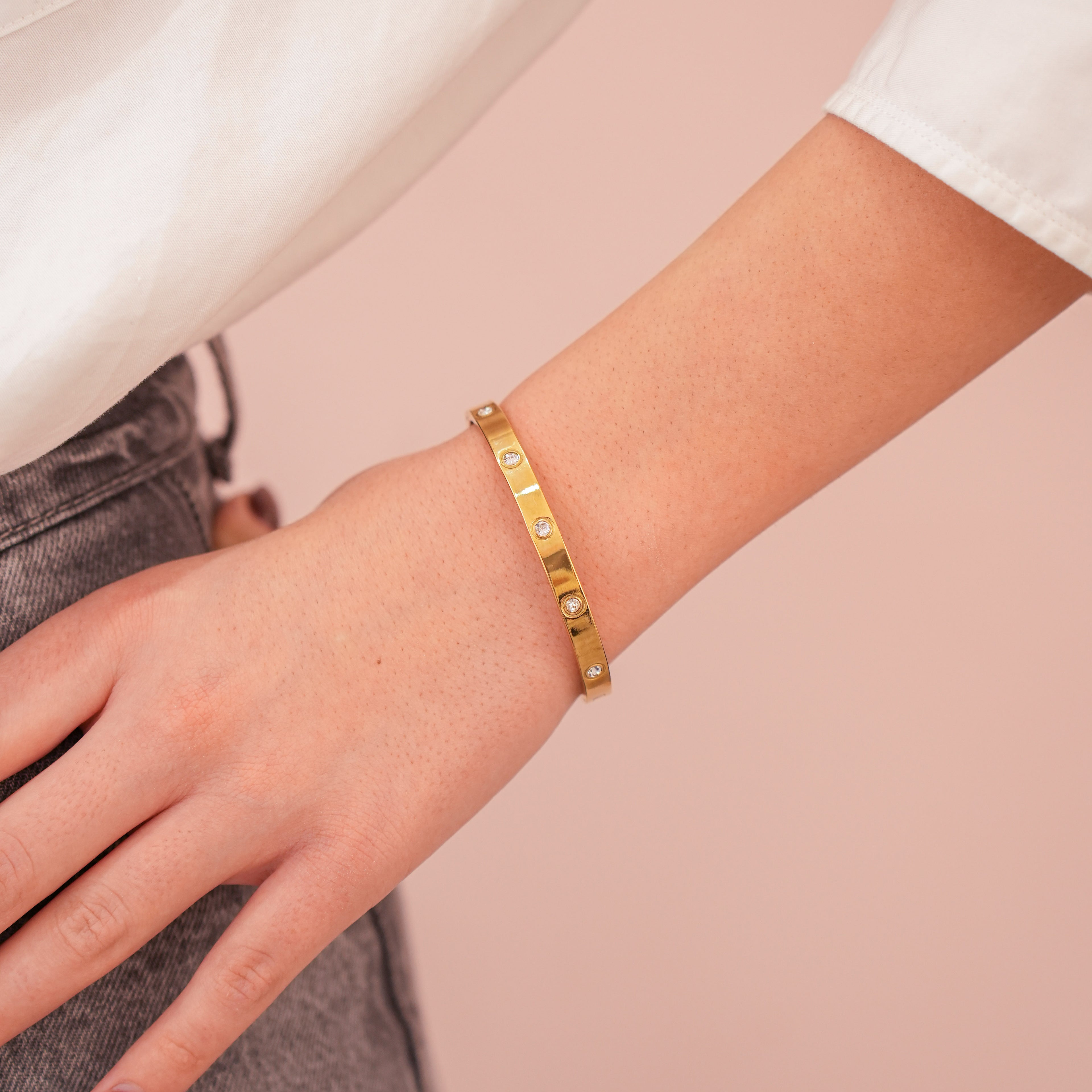 Narukvica Ring - zlatna - nehrđajući čelik