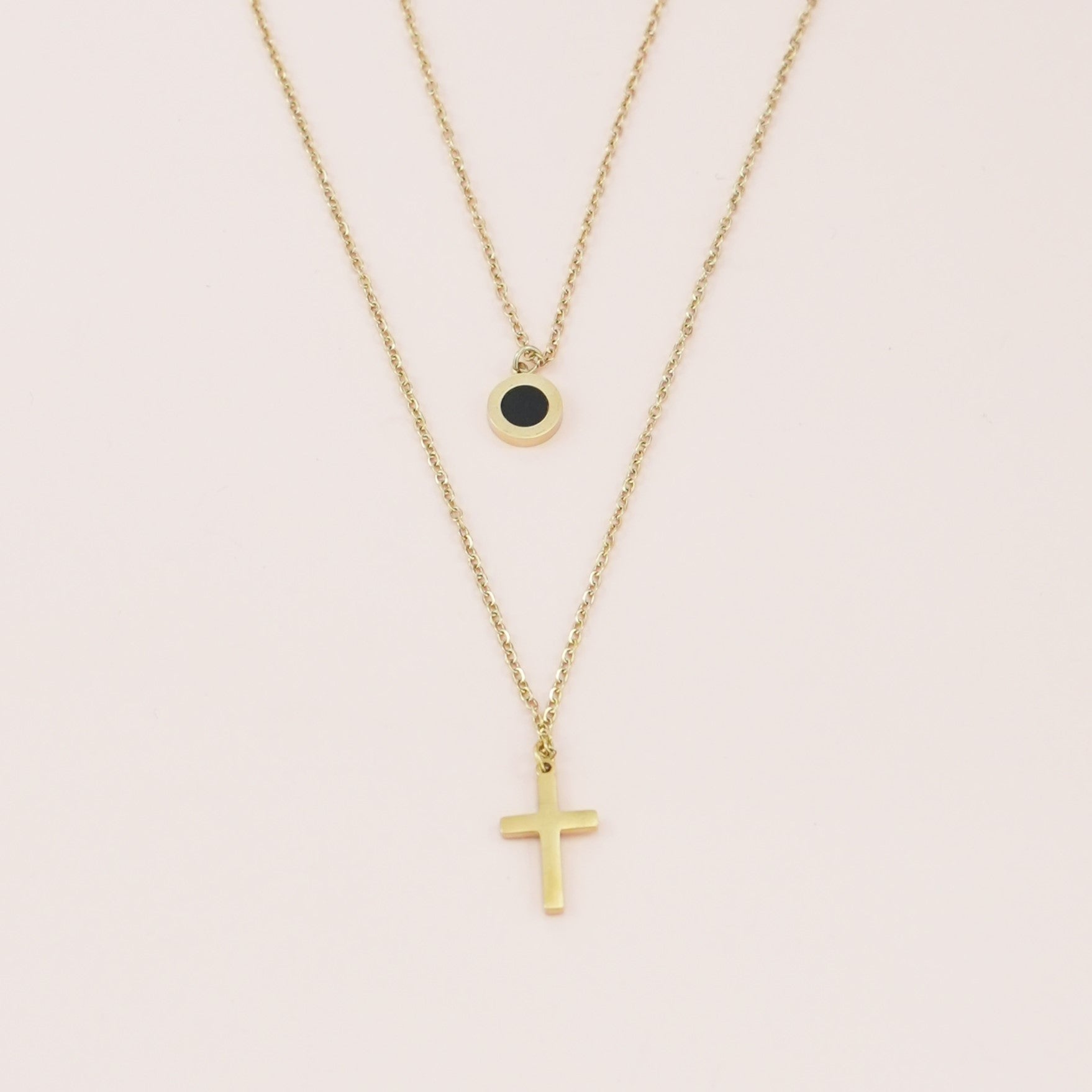 Ogrlica dupla sa križem i satom. Nea 90