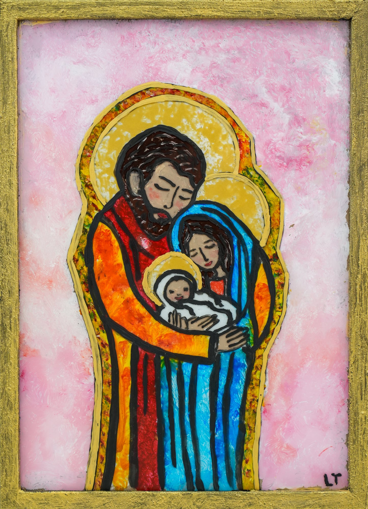 Sveta obitelj. Zlatni okvir. Unikatni rad Nea 143