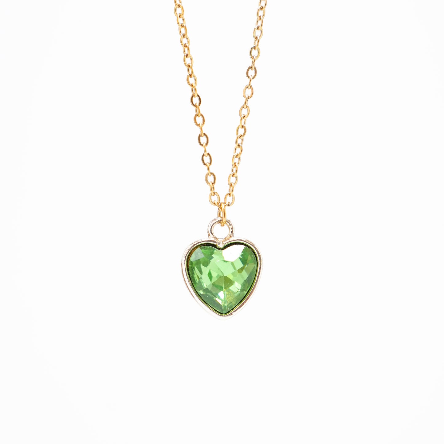 Ogrlica Srce dijamant zeleni.Nea 92