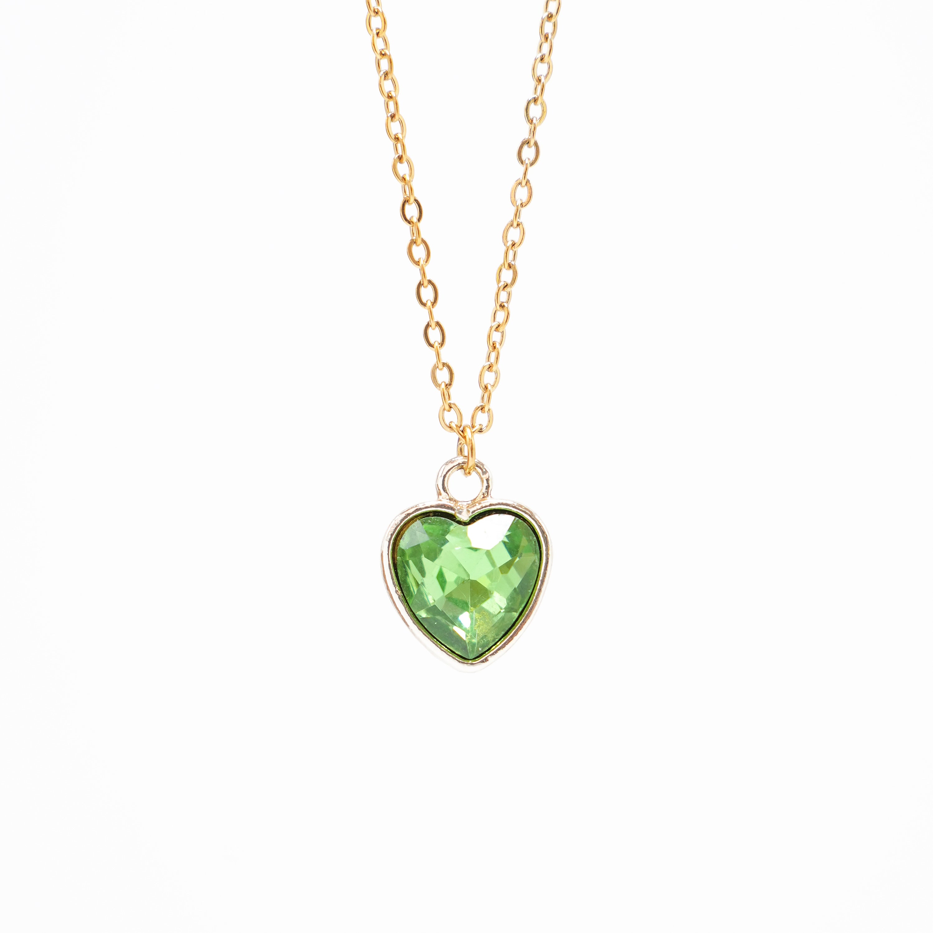 Ogrlica Srce dijamant zeleni - Nea 92