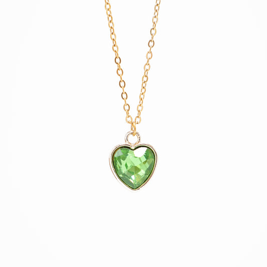Ogrlica Srce dijamant zeleni.Nea 92