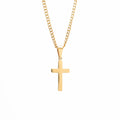 Ogrlica Križ - zlatna - nehrđajući čelik
