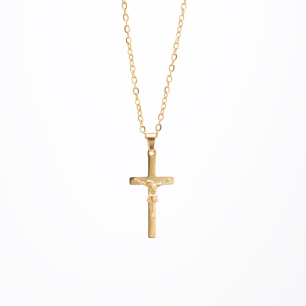 Ogrlica Križ sa korpusom - Pozlaćena - Ogrlica Nea 96
