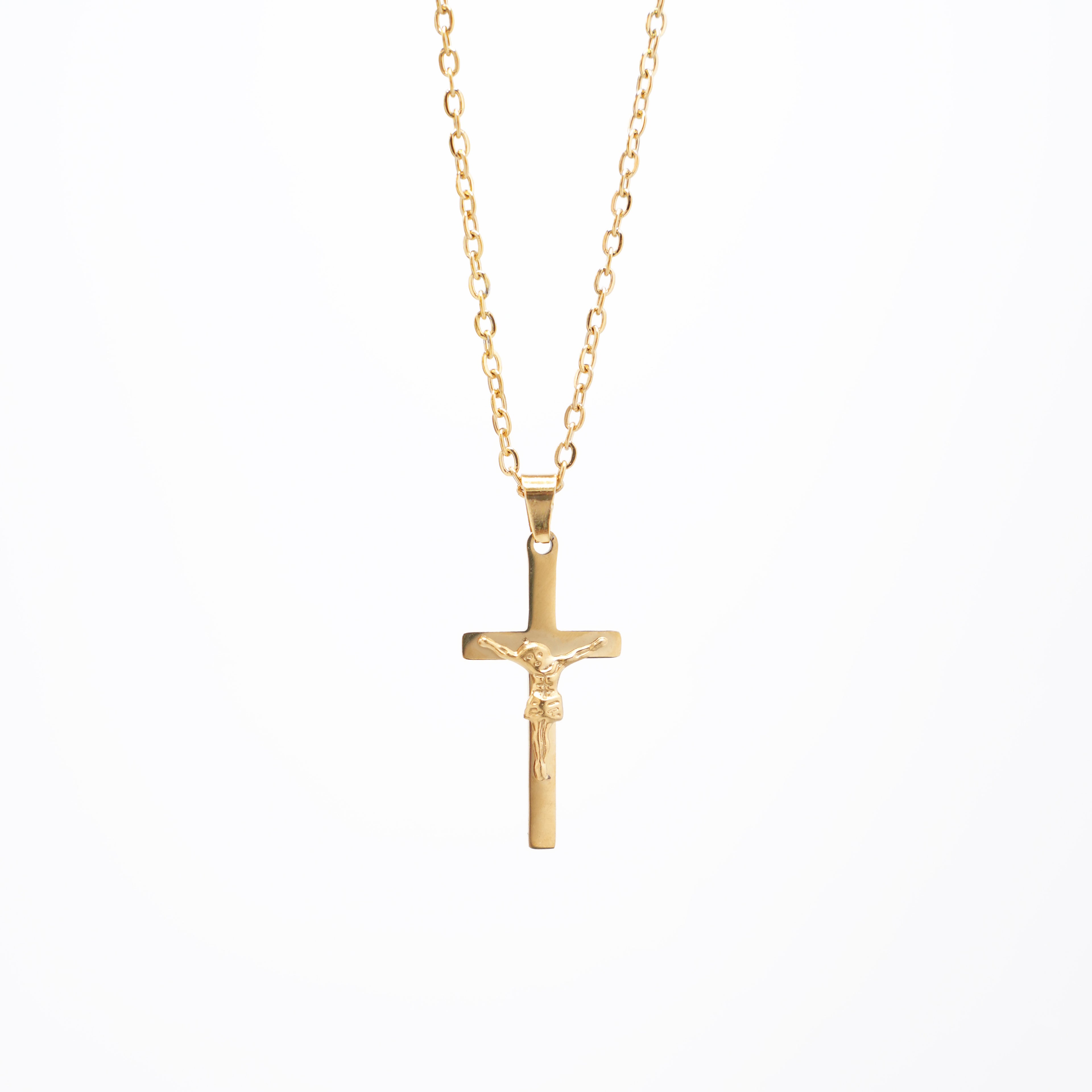 Ogrlica Križ sa korpusom - Pozlaćena - Ogrlica Nea 96