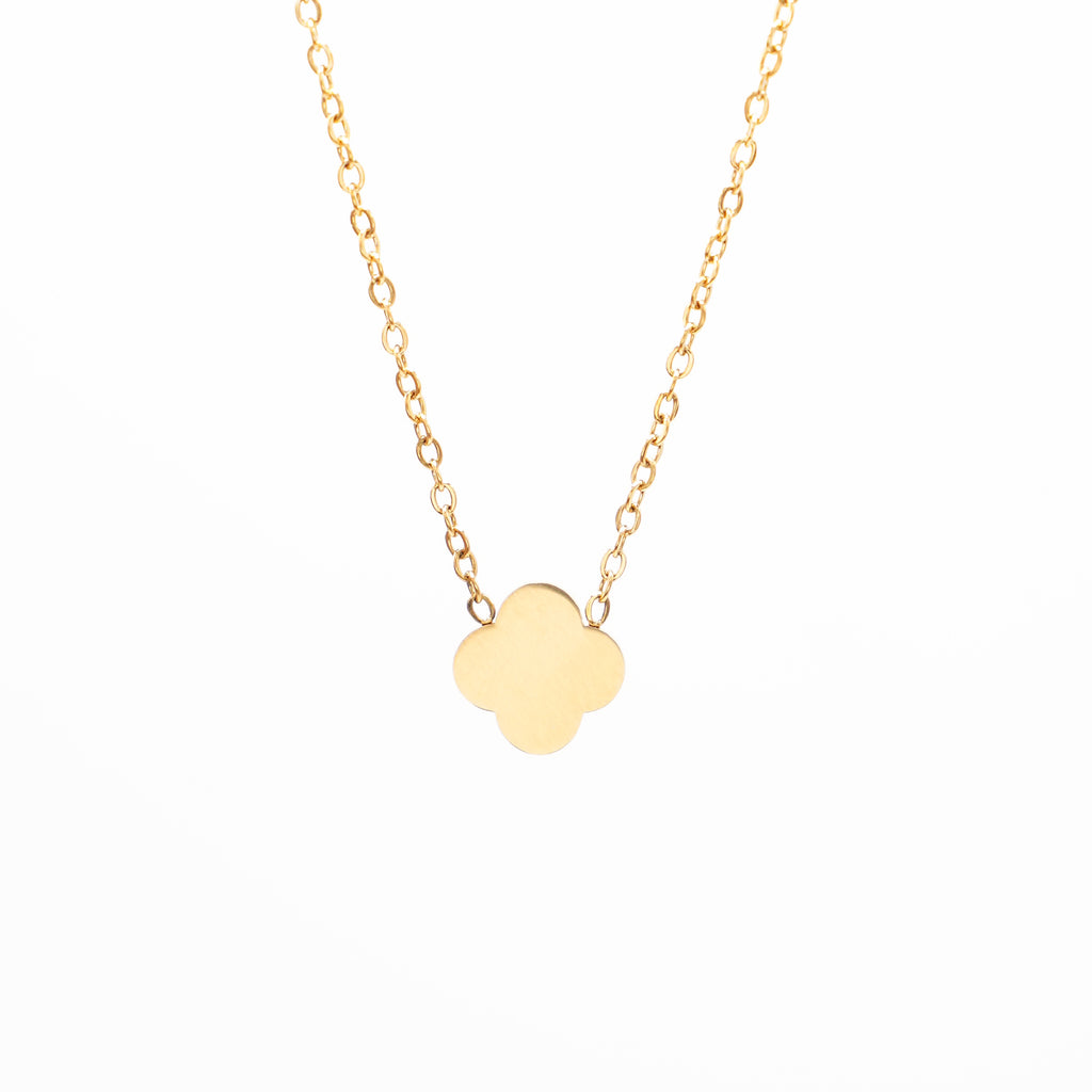 Ogrlica Satin Clover - srebrna/zlatna - nehrđajući čelik