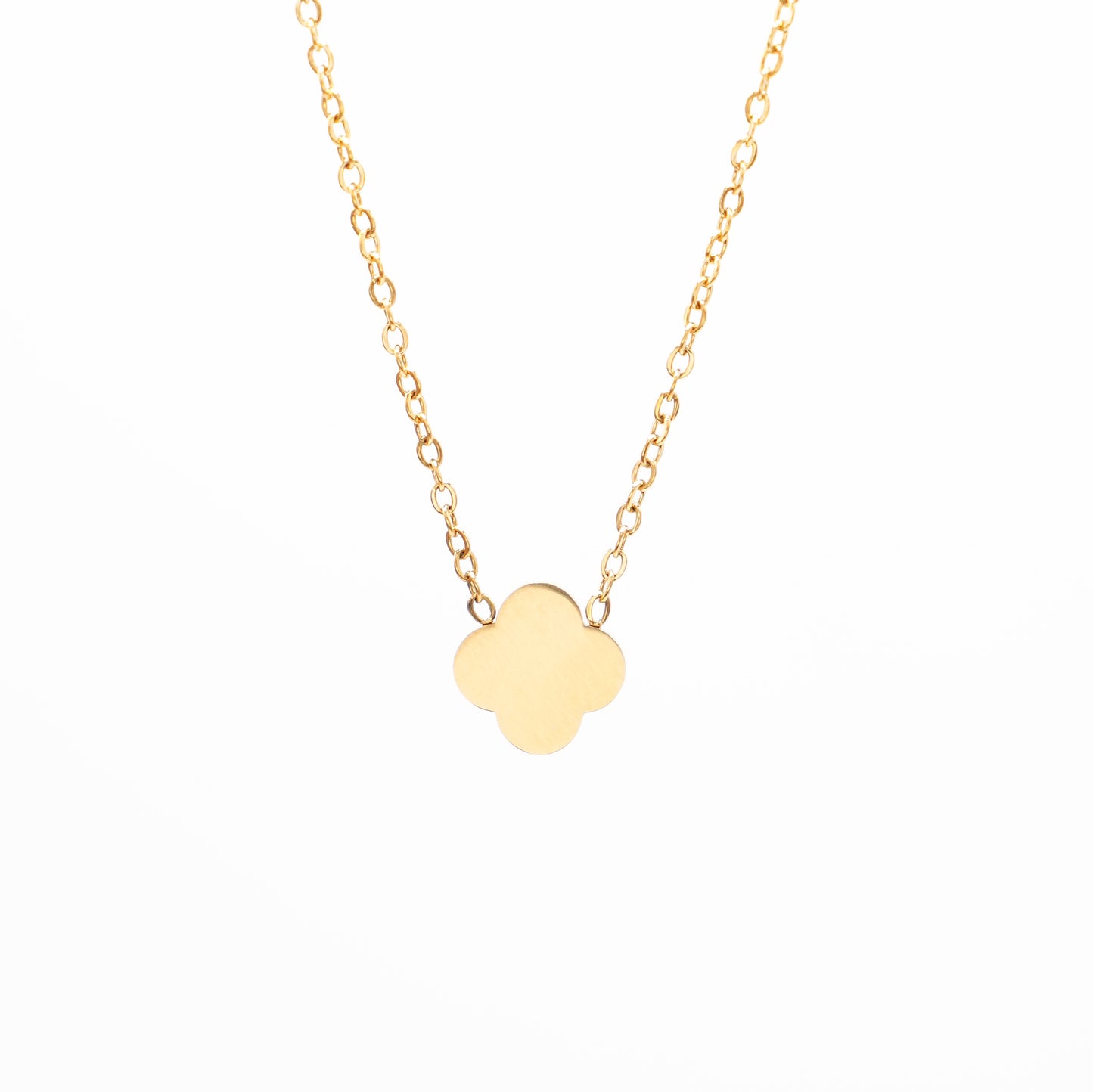 Ogrlica Satin Clover - srebrna/zlatna - nehrđajući čelik