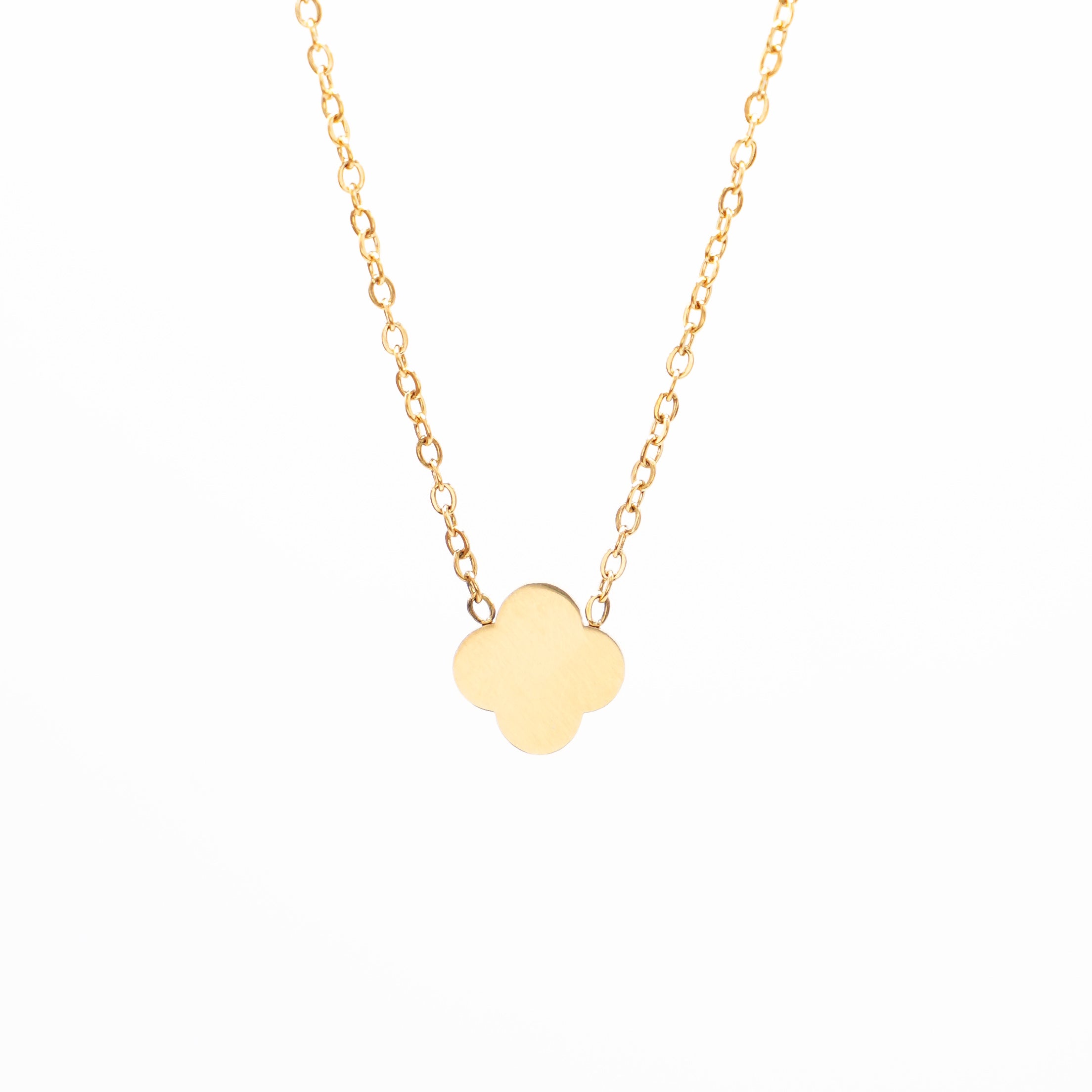 Ogrlica Satin Clover - srebrna/zlatna - nehrđajući čelik