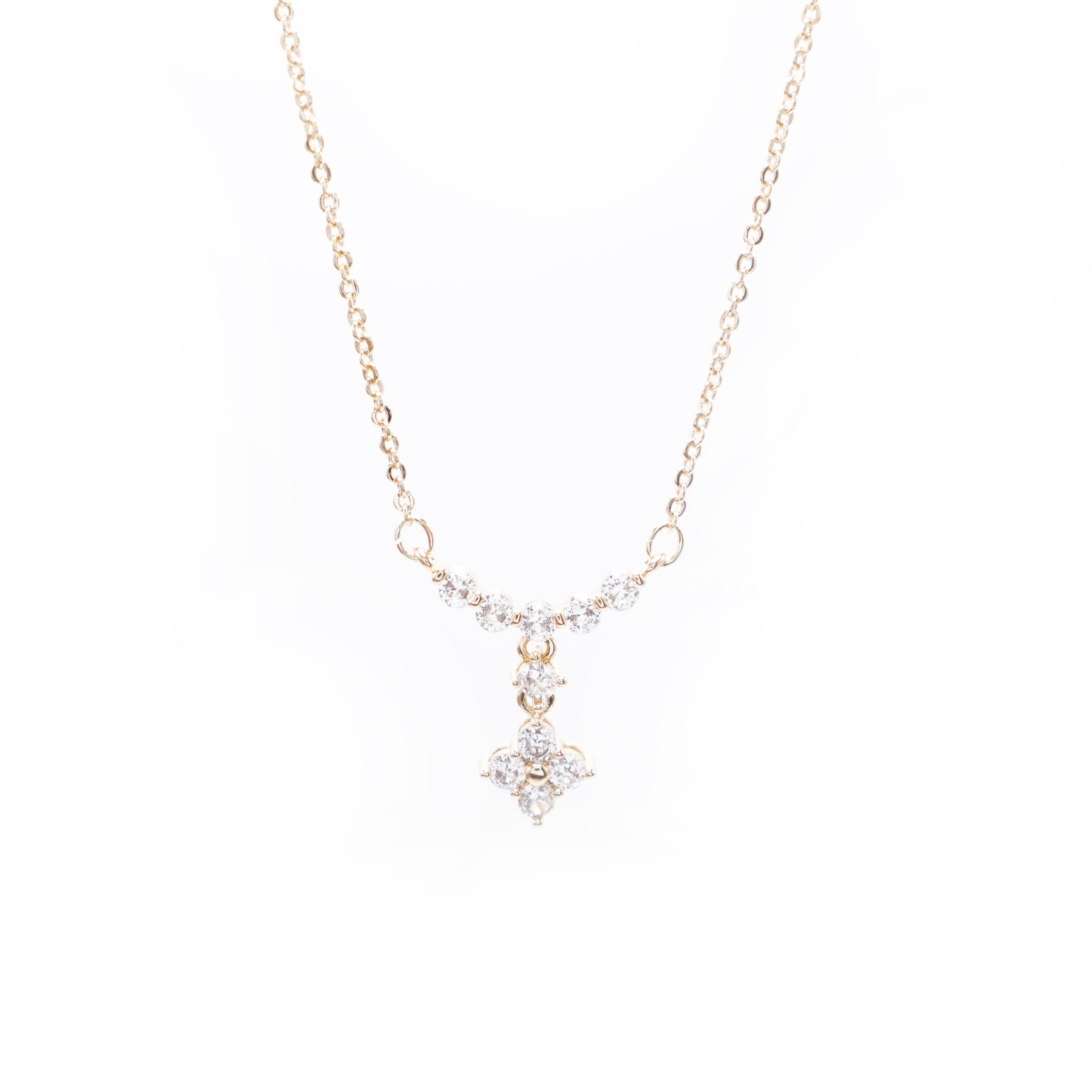 Ogrlica cvijet sa cirkonima. Nea 60