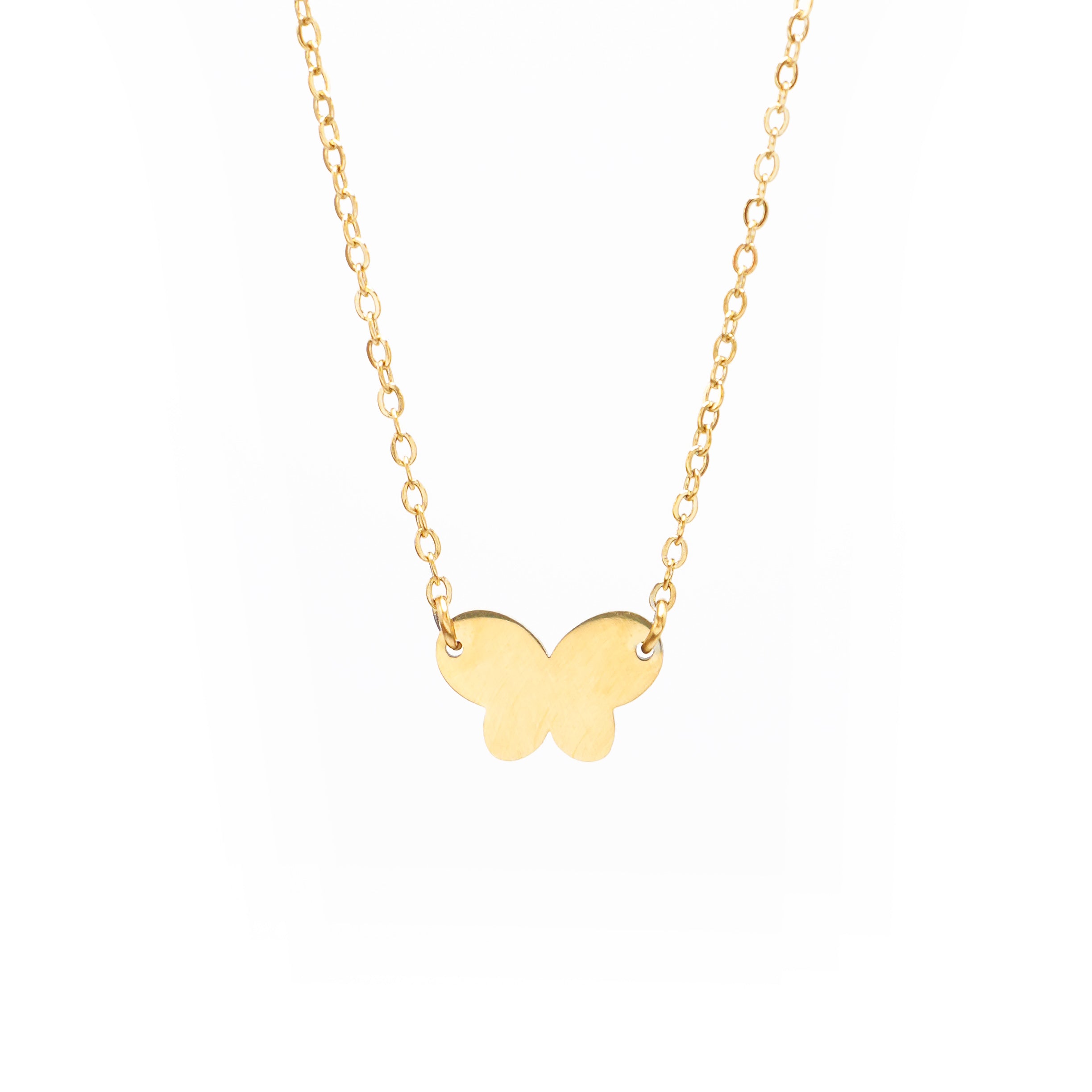 Čelična ogrlica Jednostavni leptir - Pozlaćena - Ogrlica Nea 98