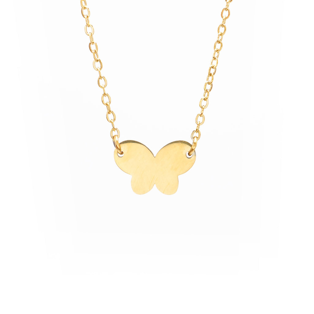 Čelična ogrlica Jednostavni leptir - Pozlaćena - Ogrlica Nea 98