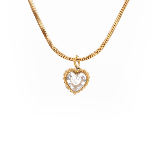 Ogrlica Srce sa bijelim dijamantom. Nea 102