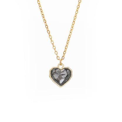 Čelična ogrlica Srce crni dijamant - Ogrlica Nea 105