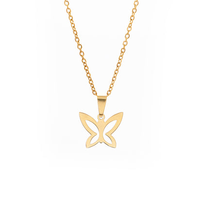 Ogrlica Leptir - zlatna - nehrđajući čelik