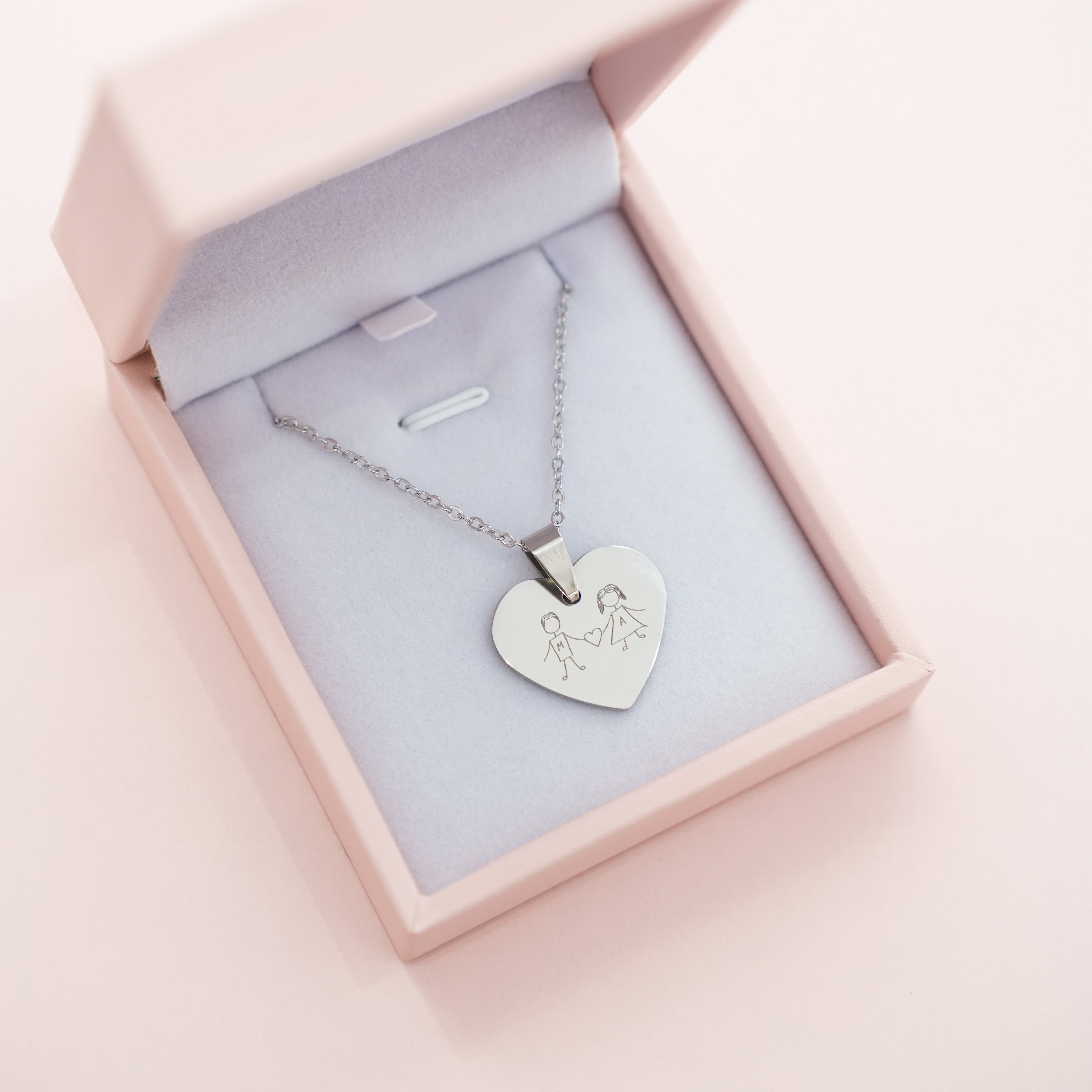 Čelična Ogrlica sa Gravurom Vašeg Crteža - srebrna/zlatna