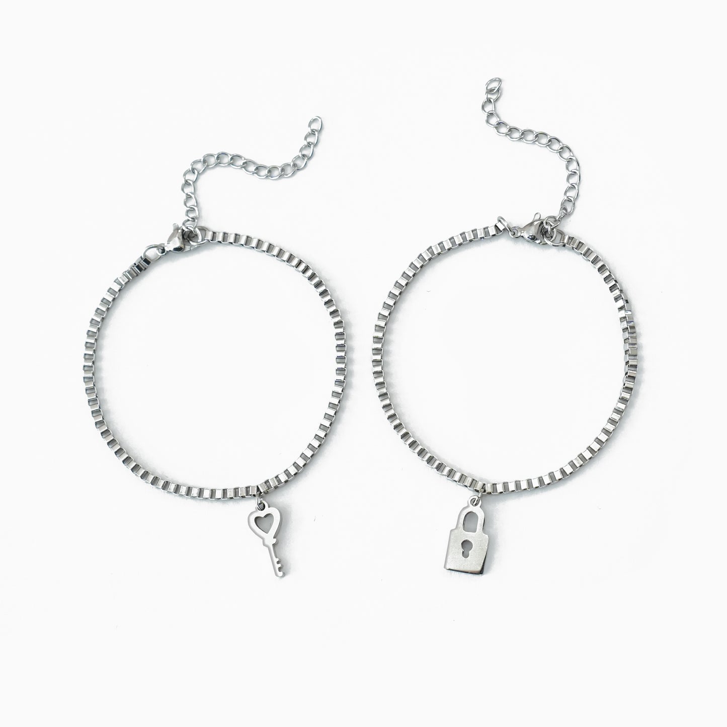 Čelični Komplet Narukvica Lokot i ključ - za nju i njega - za Valentinovo