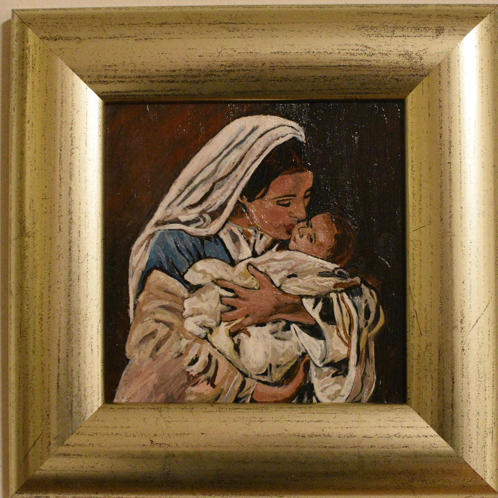 Gospa s Isusom. Zlatni okvir. Unikatni rad Nea