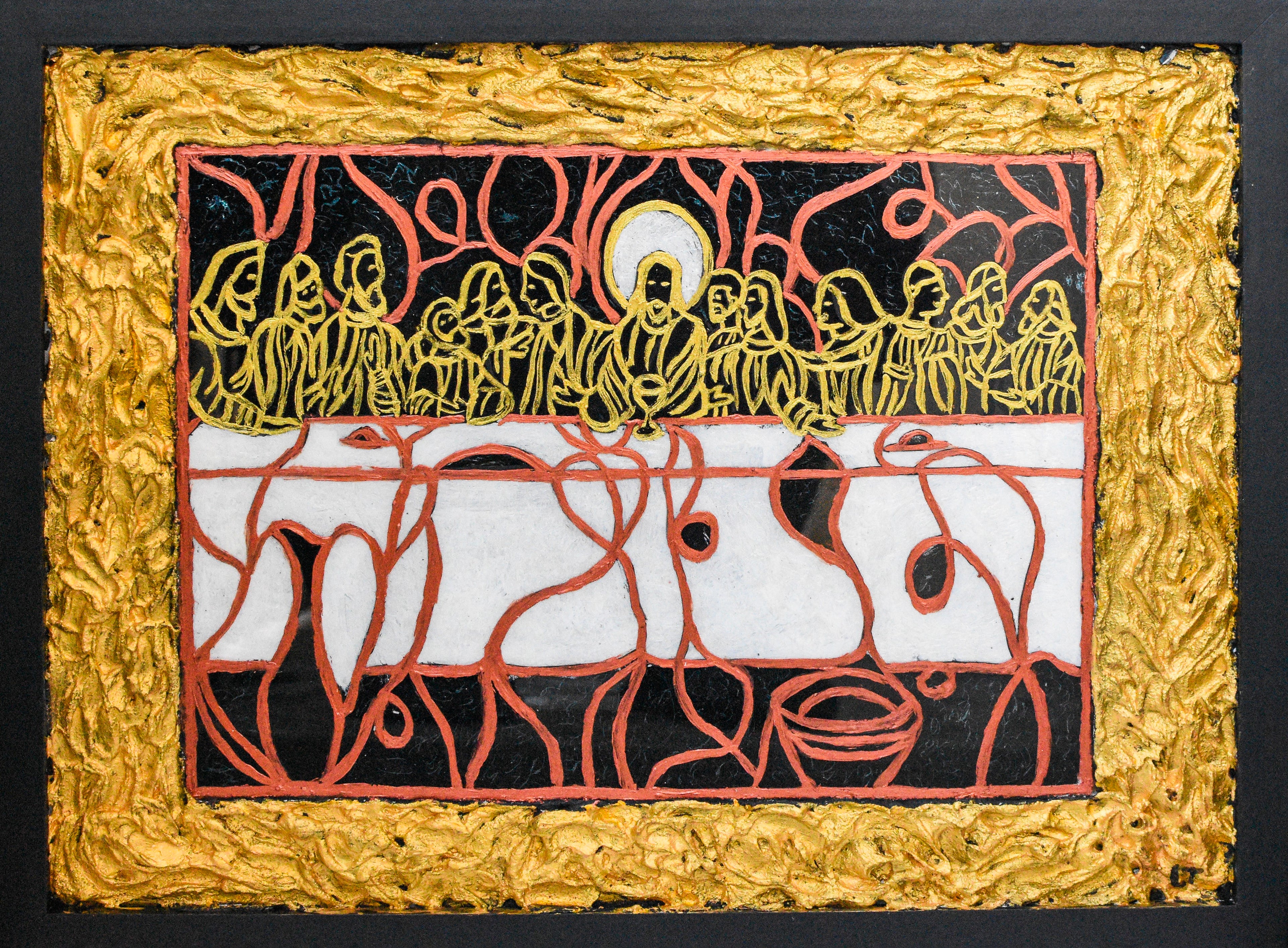 Posljednja večera - Vitraj - Slika na staklu u kombiniranoj tehnici.