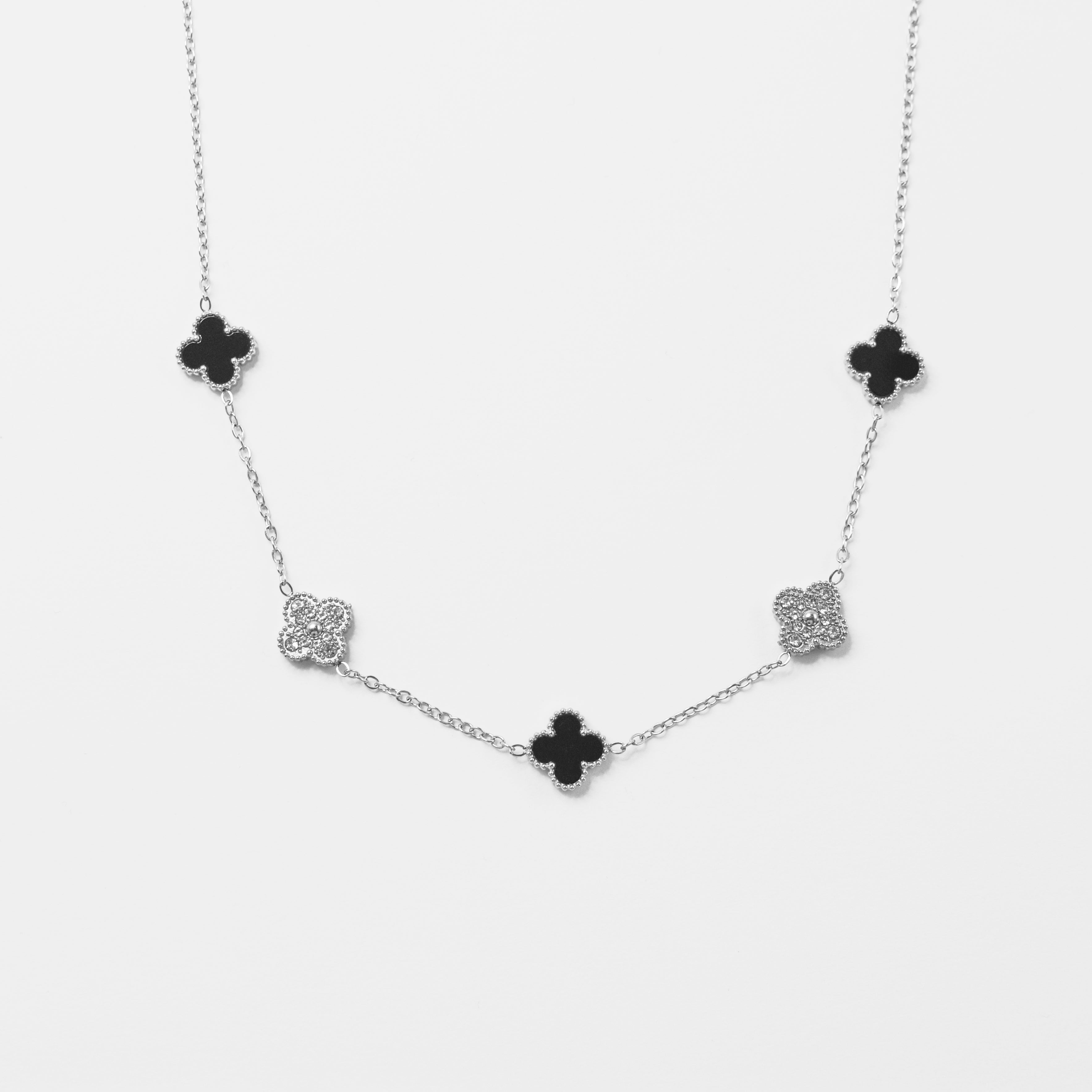 Ogrlica Midnight Clover - nehrđajući čelik