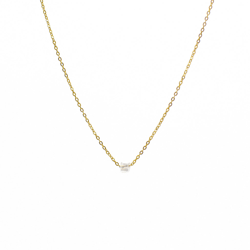 Ogrlica Crystal Charm - pozlata - nehrđajući čelik