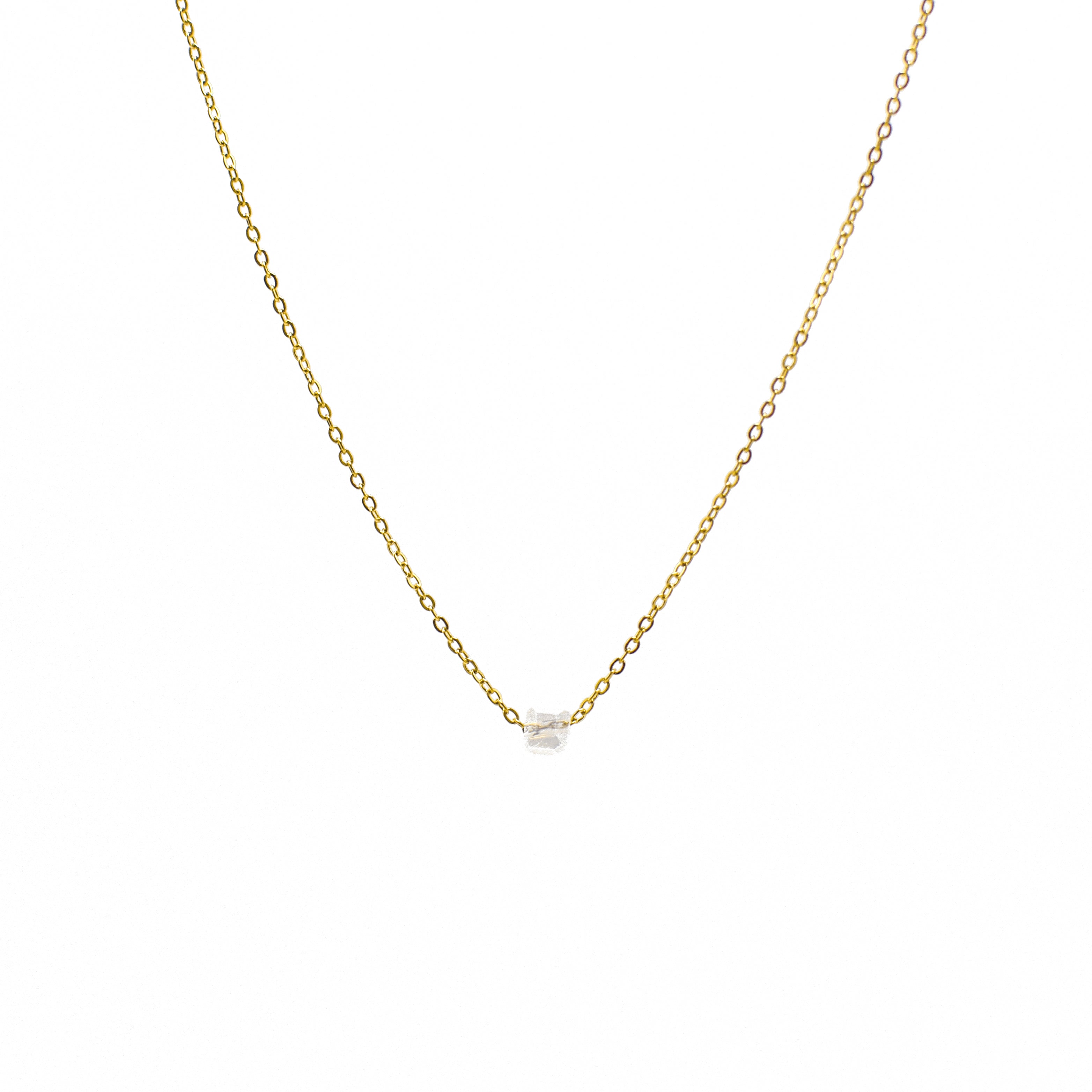 Ogrlica Crystal Charm - pozlata - nehrđajući čelik