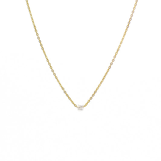 Ogrlica Crystal Charm - pozlata - nehrđajući čelik