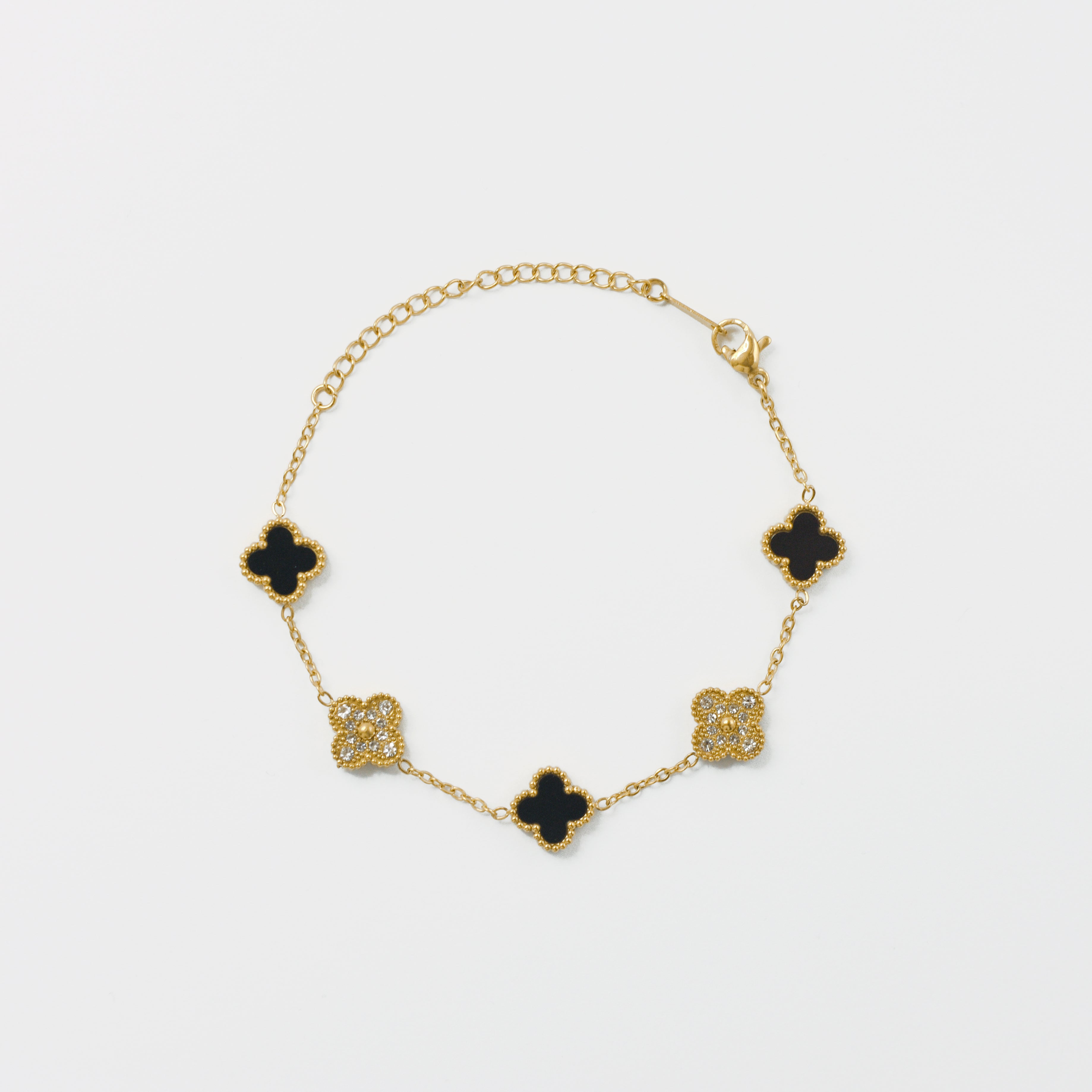 Narukvica Midnight Clover - srebrna/zlatna - nehrđajući čelik