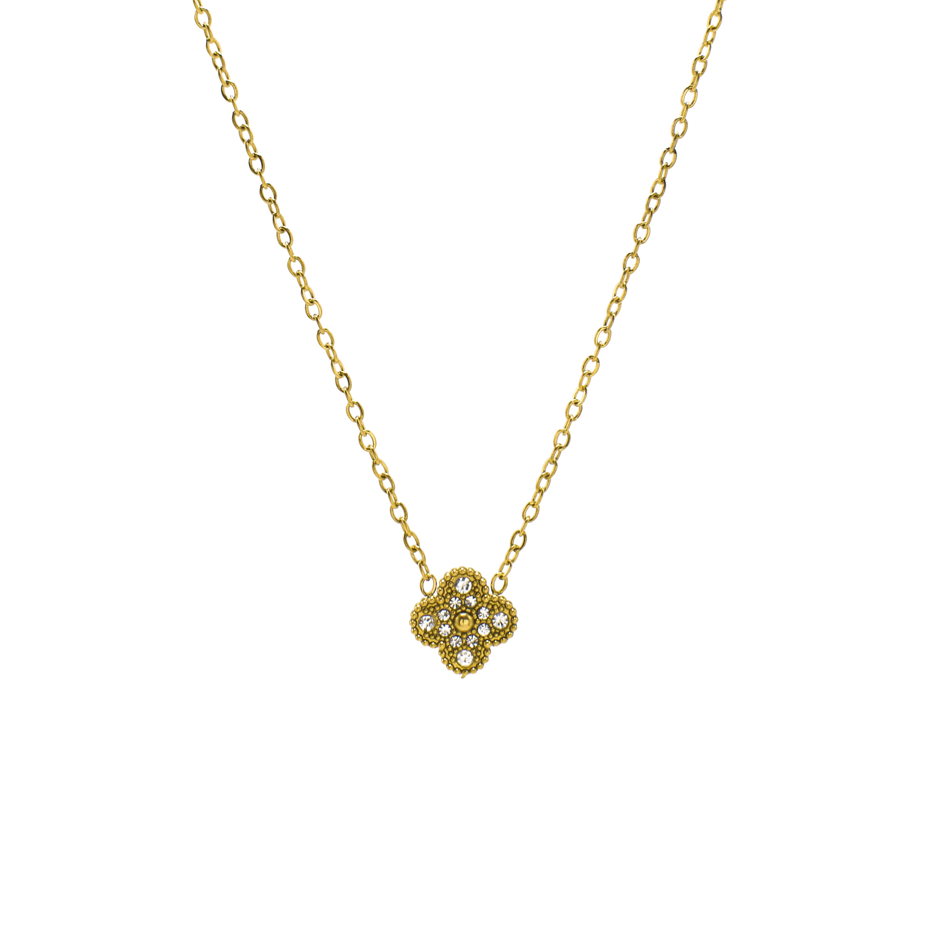 Ogrlica Bloom - srebrna/zlatna - nehrđajući čelik