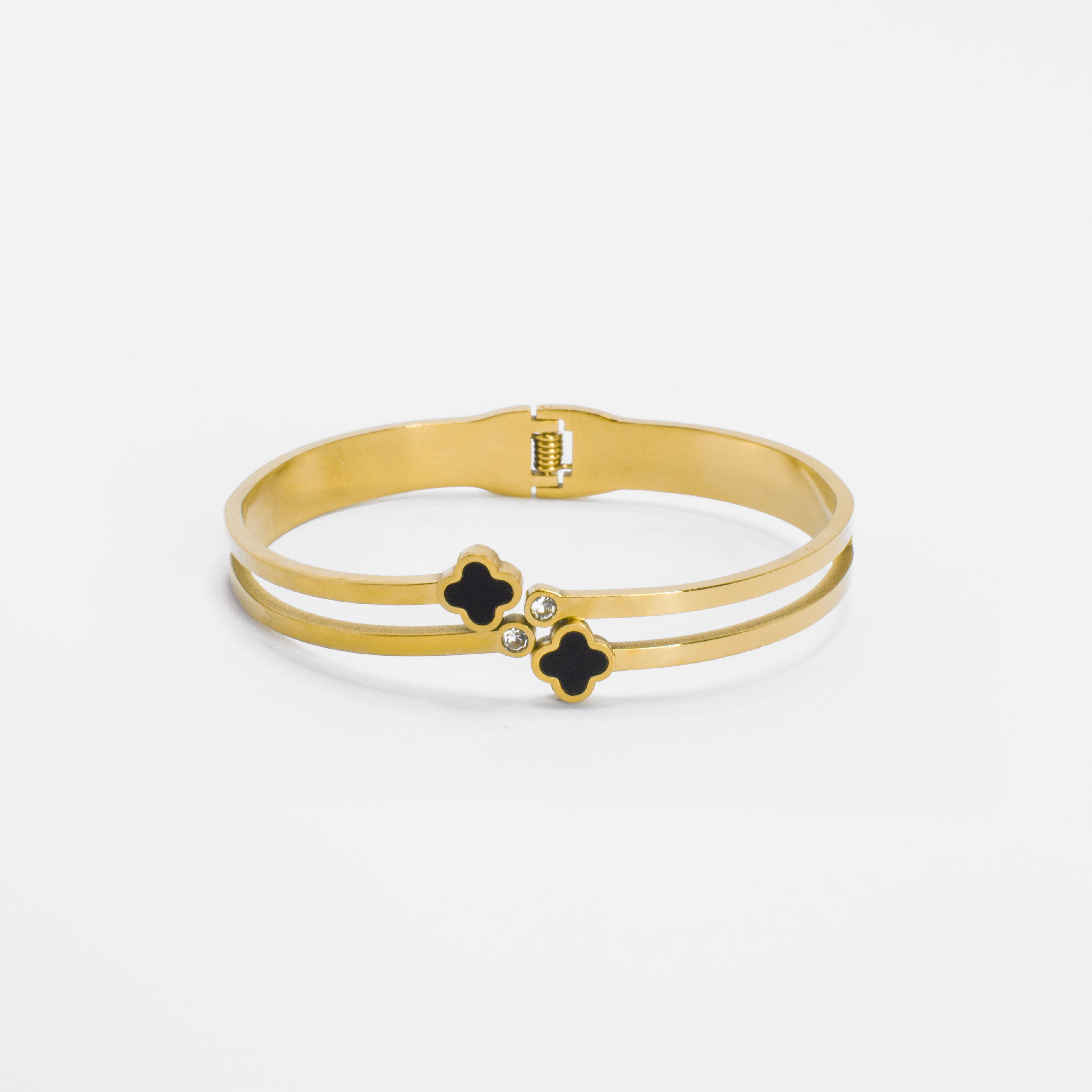 Narukvica - Gemini Clover - srebrna/zlatna - nehrđajući čelik