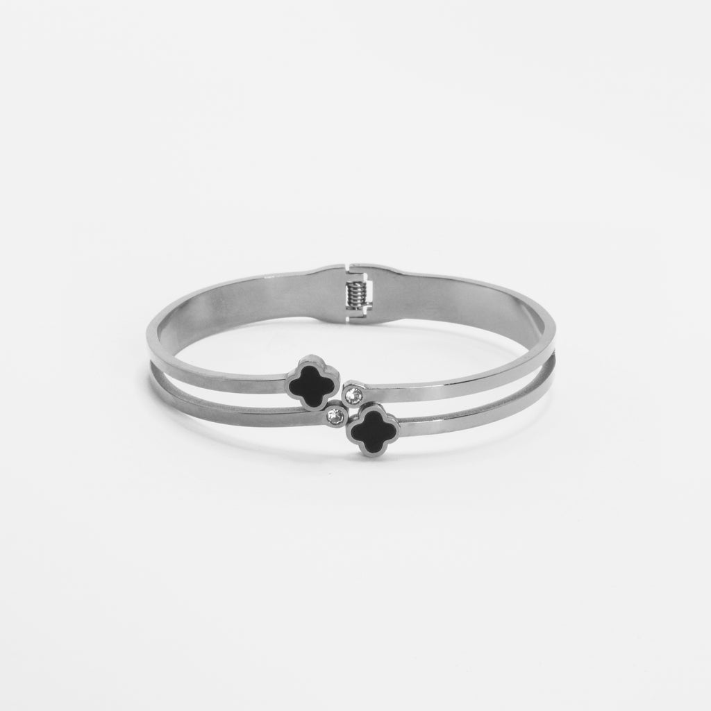 Narukvica - Gemini Clover - srebrna/zlatna - nehrđajući čelik