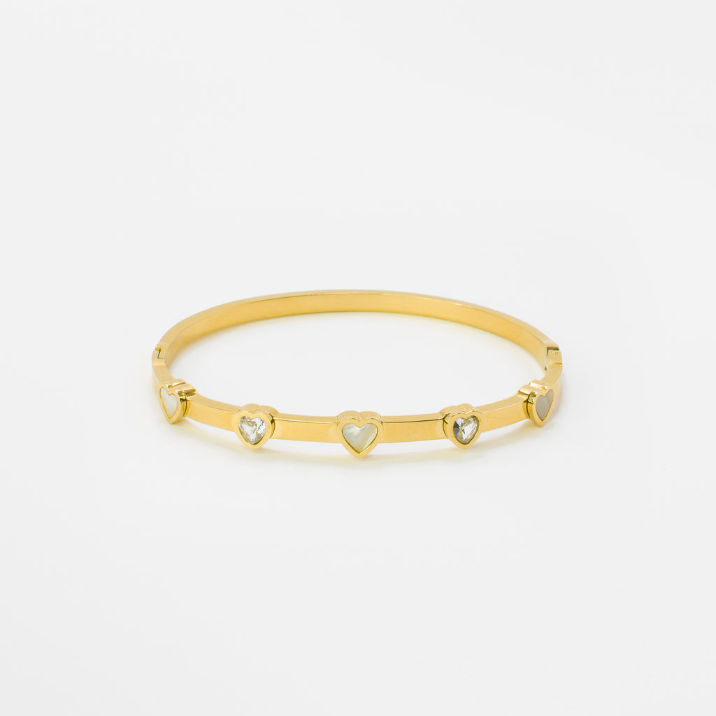 Narukvica - Love Sparkle - srebrna/zlatna - nehrđajući čelik