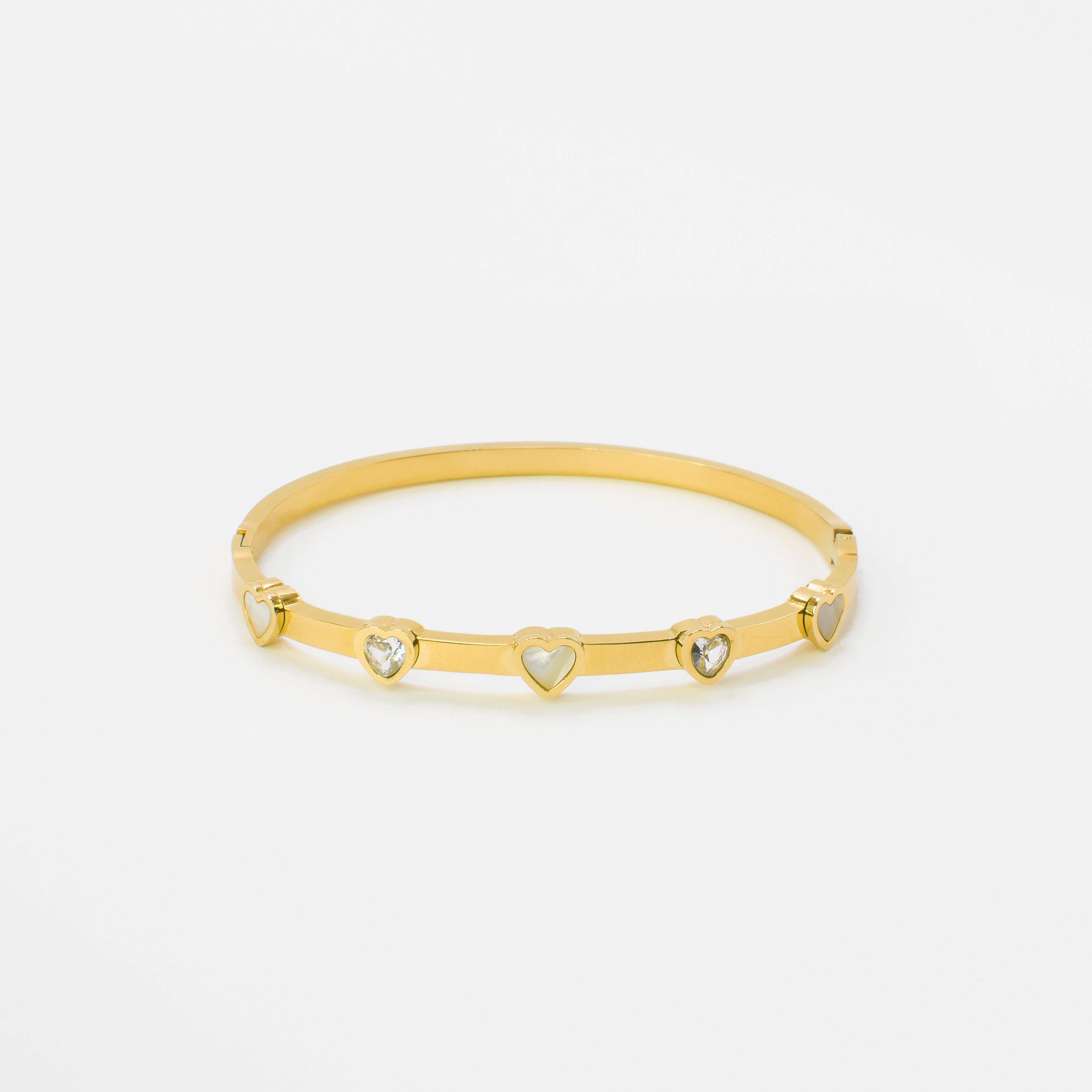 Narukvica - Love Sparkle - srebrna/zlatna - nehrđajući čelik